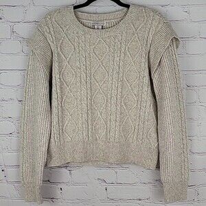 Sincerely Jules beige/ oatmeal colored Long Sleeve Knit Sweater. Size Large